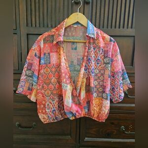 Boho crop blouse size S